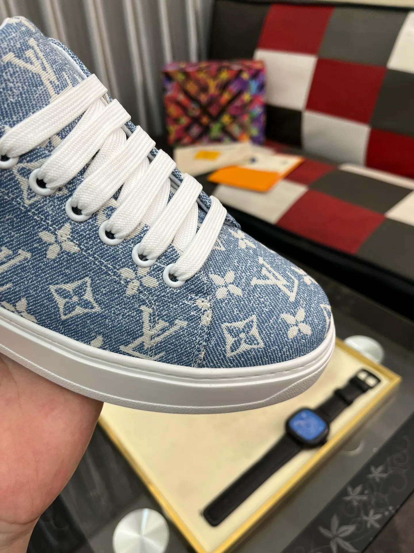 Men's shoes 💰540⌚️⌚️[Louis Vuitton LV] Dad shoes are popular casual sports shoes with outsole, breathable and comfortable, easy to walk, trendy men's versatile fly woven epoxy matching ➕leather lining➕Gucci's popular original outsole, sports and running style, super comfortable. Size 38-445️⃣Colors available